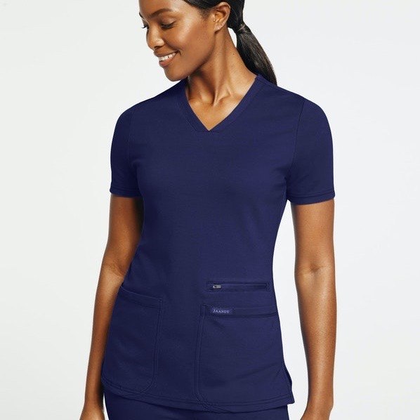 Jaanuu Women’s 4-Pocket V-Neck Top