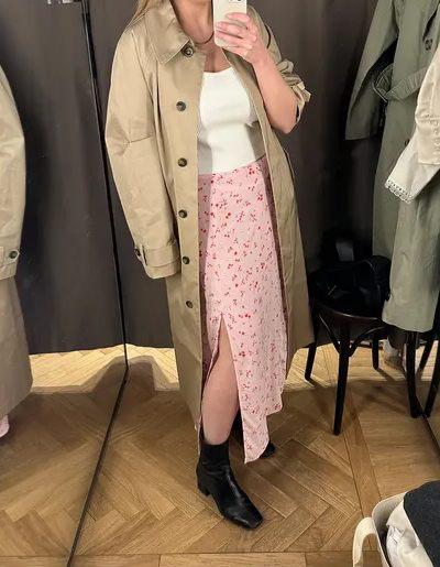 & Other Stories Trench Coat + Floral Skirt